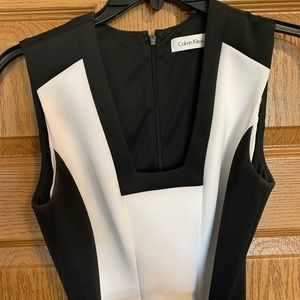 Calvin Klein black and white dress